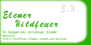elemer wildfeuer business card